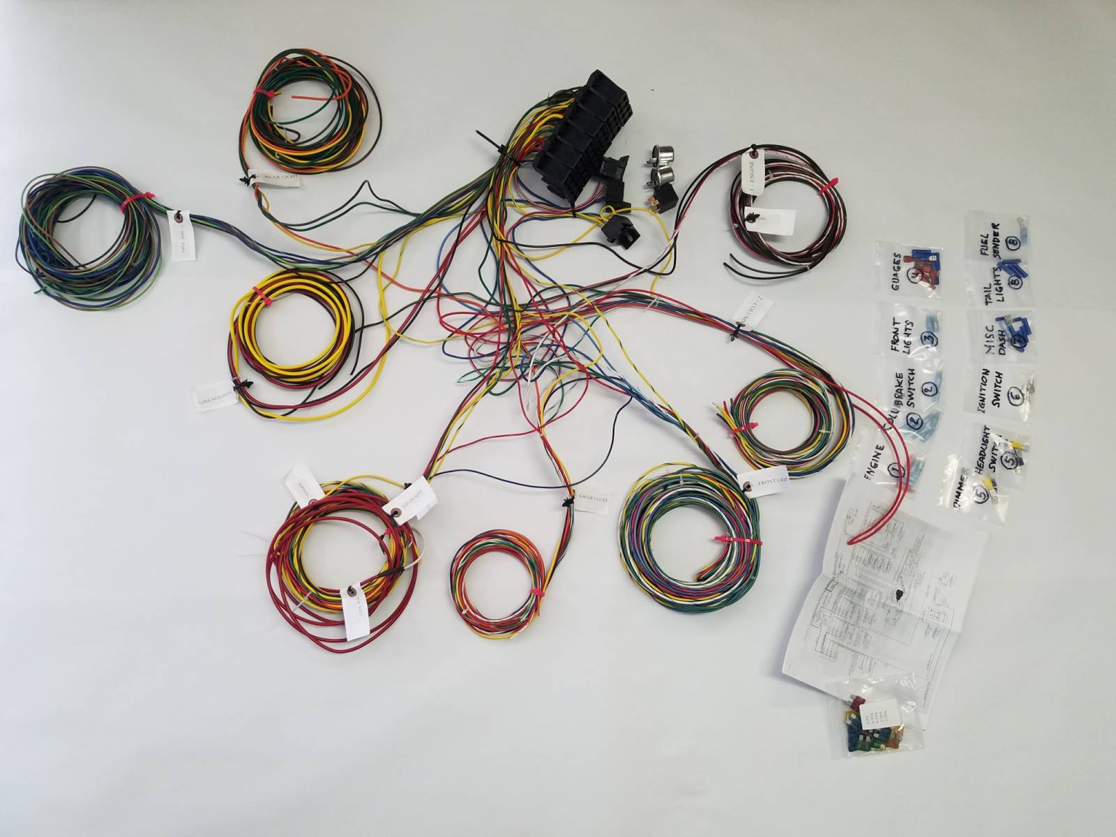 1948-79 Ford F-100 Wiring Harness, Diy, Hd, Ford Colors, 24 Circuits