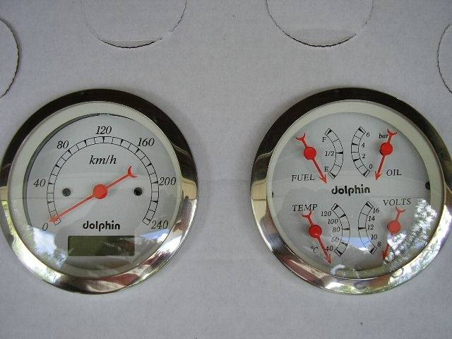 Dolphin Gauges Compatible with 1953 1954 1955 Ford Truck 6 Gauge Dash Cluster Panel Metric Mechanical White 