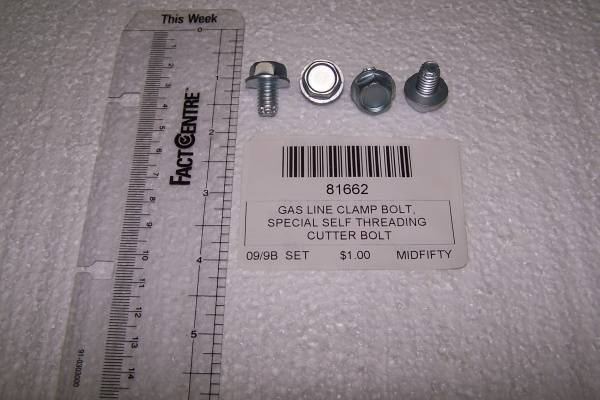 1948-72 Ford F-100 Gas Line Clamp Bolt, Special Self Threading Cutter Bolt